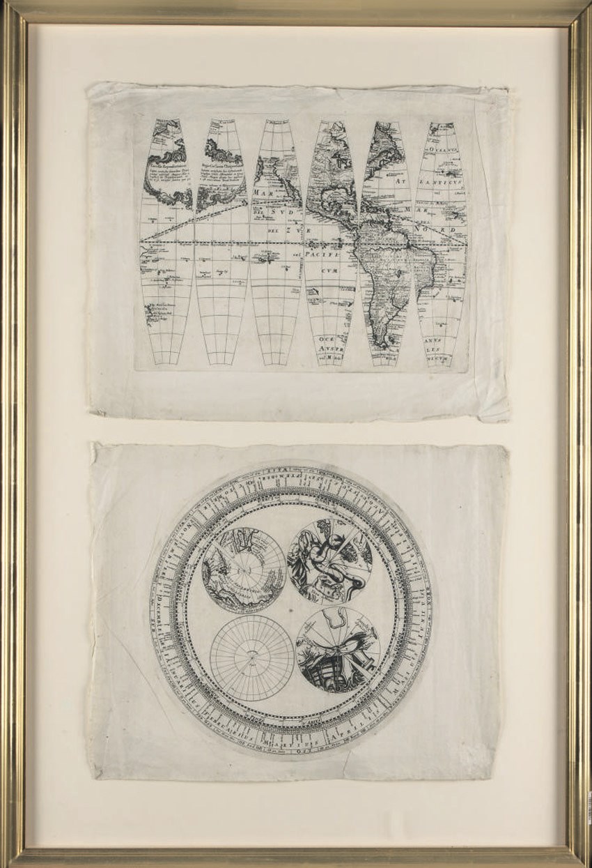 DOPPELMAYR, JOHANN GABRIEL, TWO COPPER ENGRAVINGS OF GORES, CALOTTES AND HORIZON