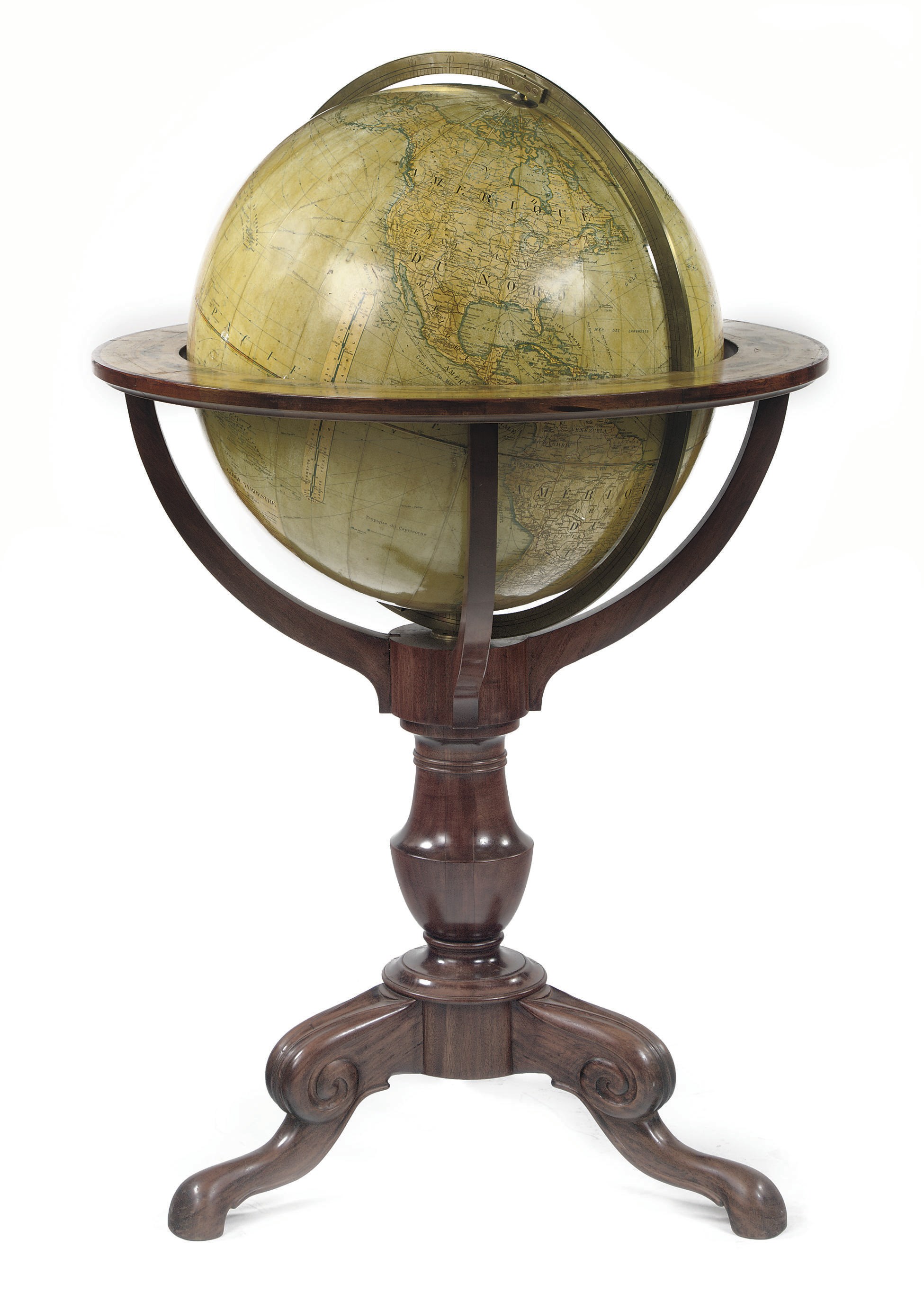 A LARGE FRENCH 64-CM. TERRESTRIAL GLOBE