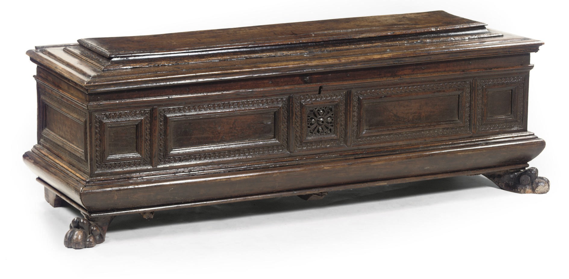 AN ITALIAN WALNUT CASSONE