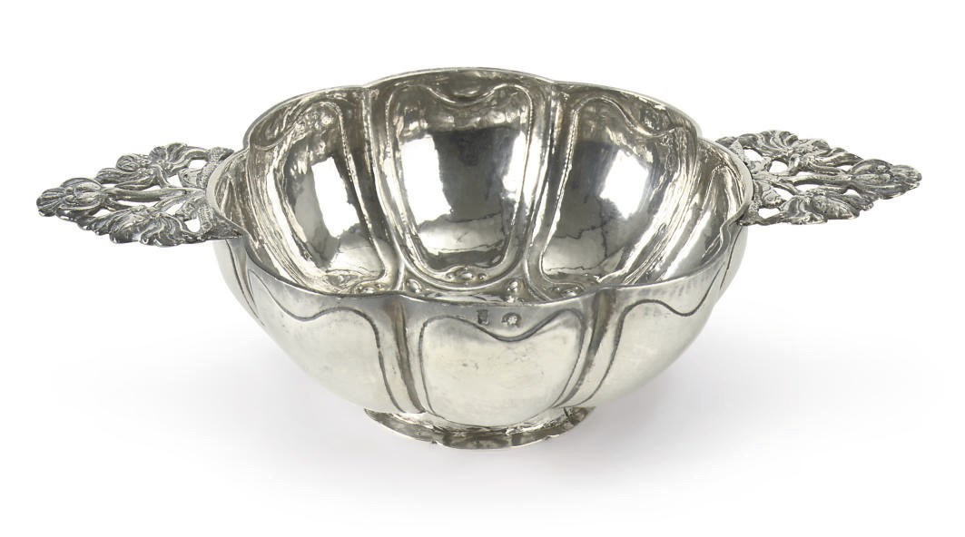 A Dutch silver brandy bowl