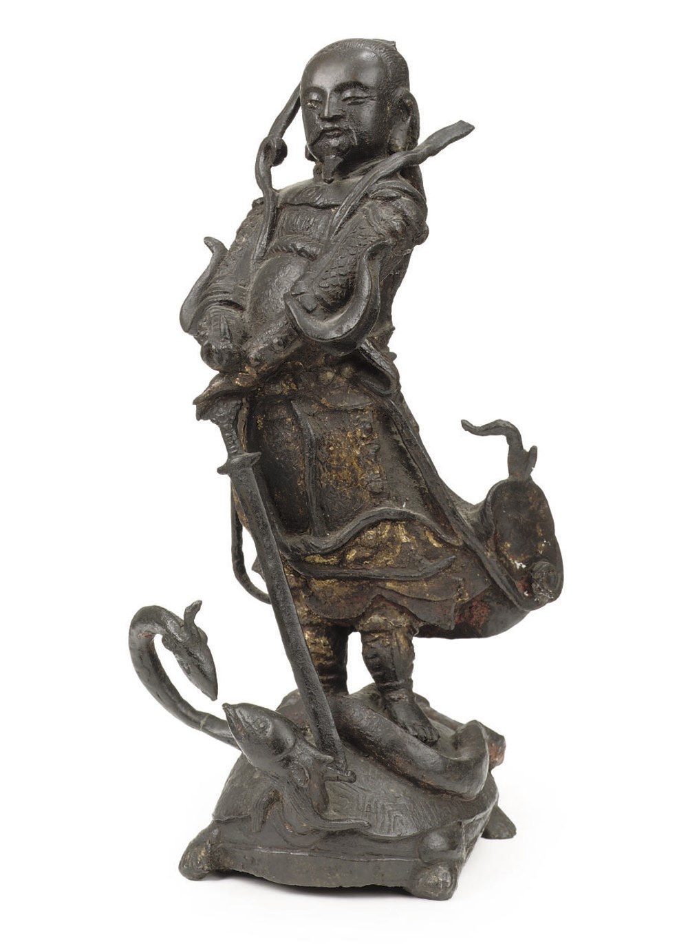 A Chinese bronze figure of the Daoist Immortal and warrior Zhenwu