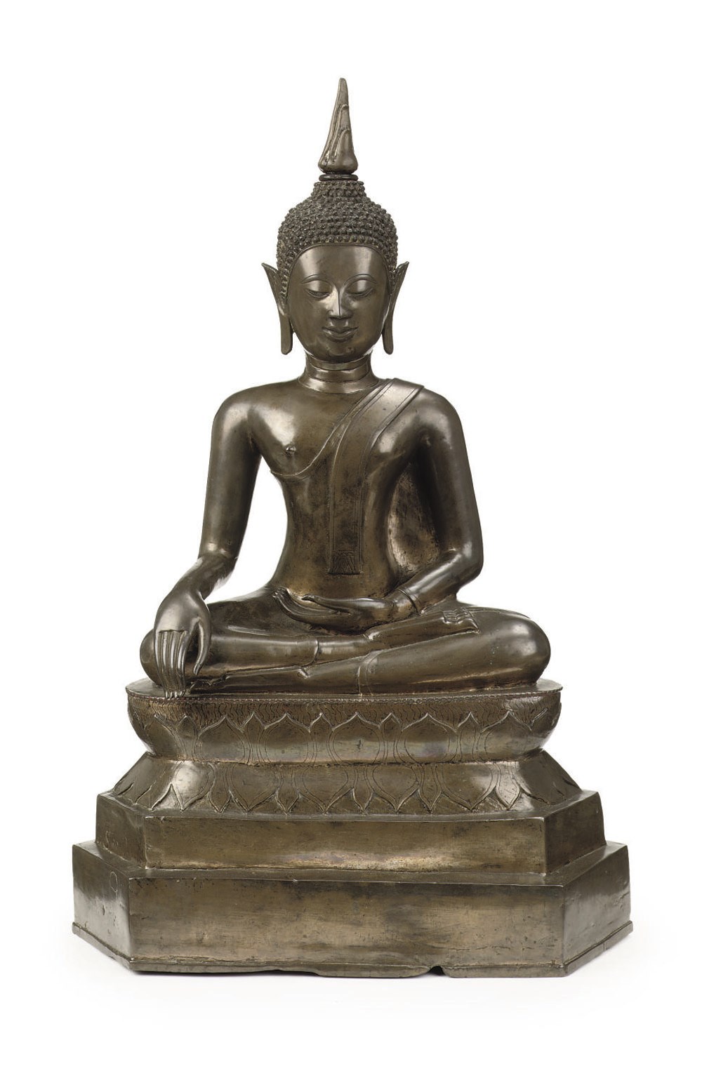 A Thai bronze Ayutthaya-style figure of Buddha Sakyamuni