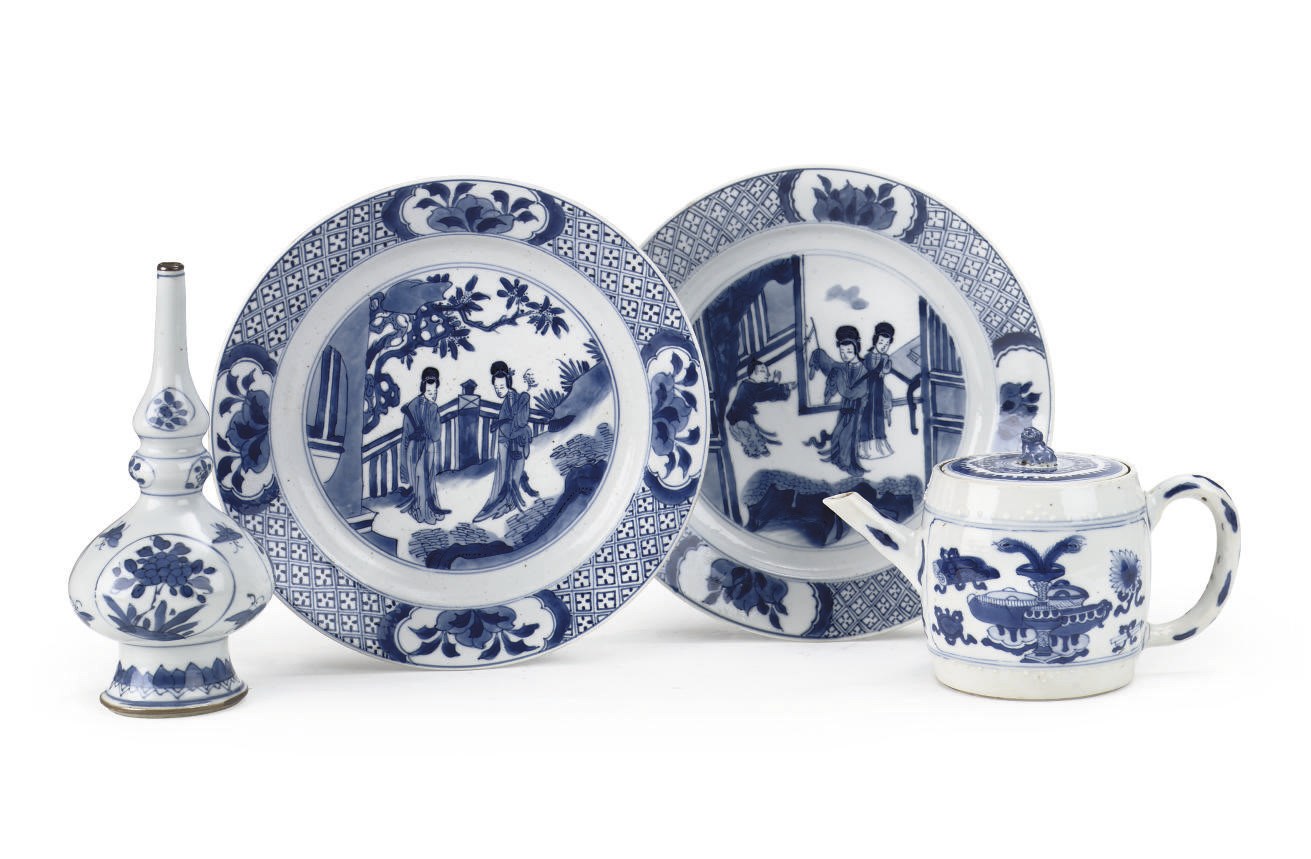 A group of Chinese blue and white porcelain