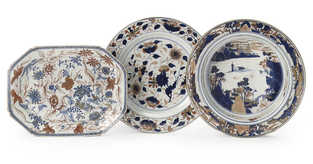 Three Chinese Imari dishes