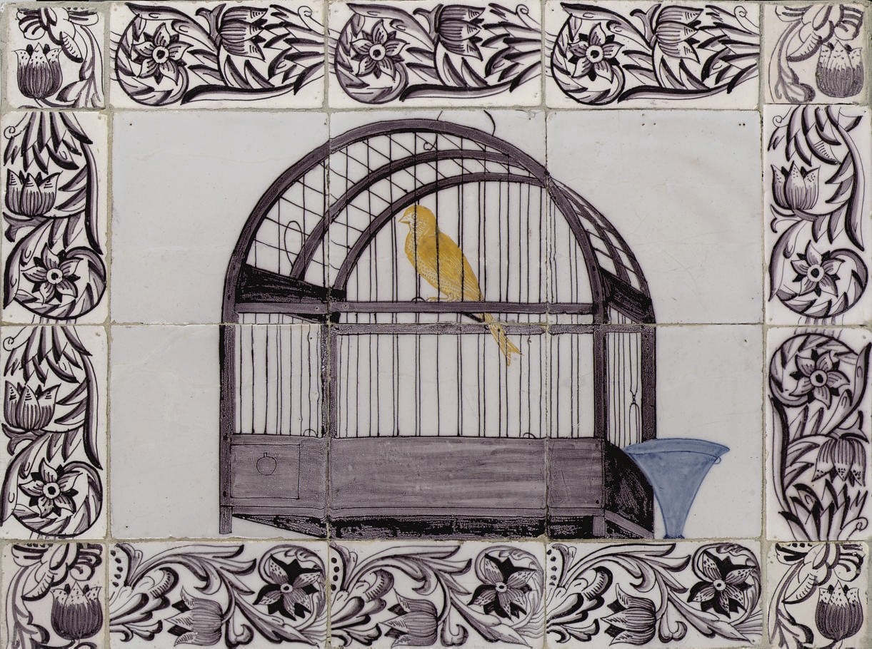 A Dutch 'canary cage' tile picture