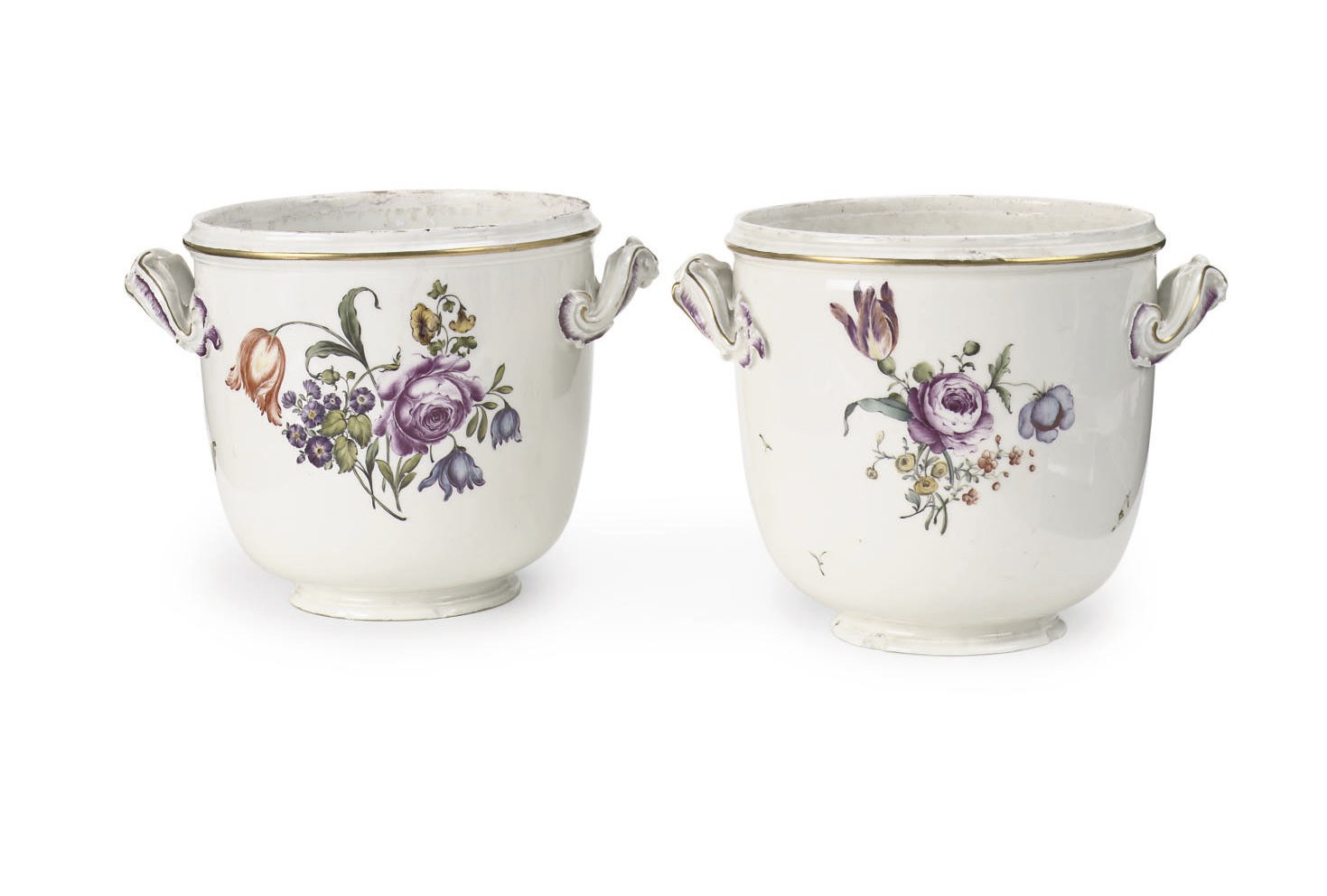 Two Frankenthal porcelain jardinieres