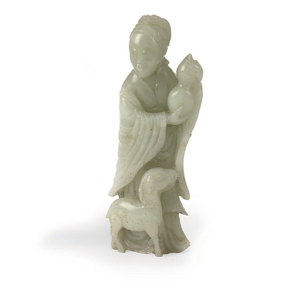 A Chinese jade figure of a lady