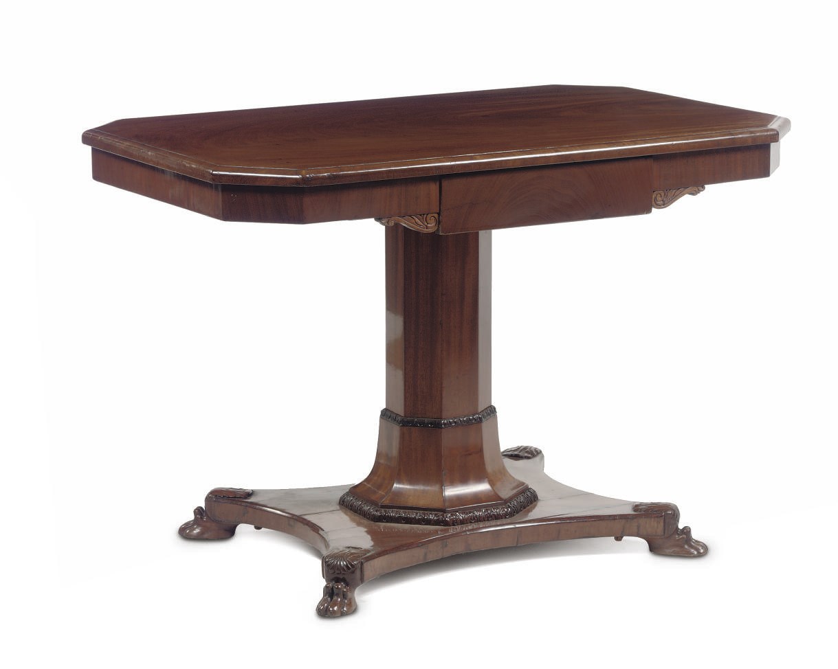 A RUSSIAN MAHOGANY CENTRE TABLE