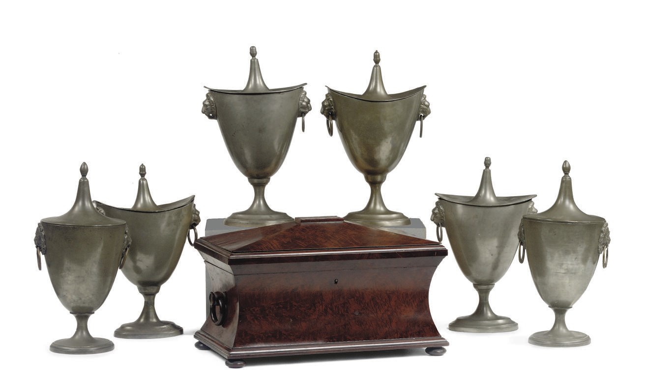 A DUTCH MAHOGANY TEA CADDY