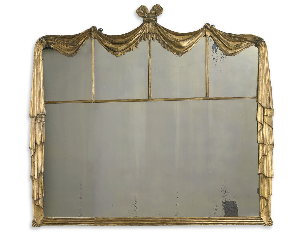 AN ENGLISH GILTWOOD OVERMANTEL MIRROR