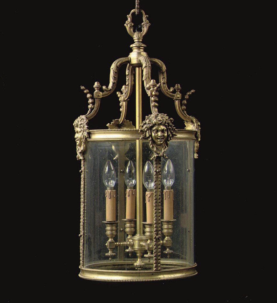 A NORTH EUROPEAN ORMOLU HALL LANTERN