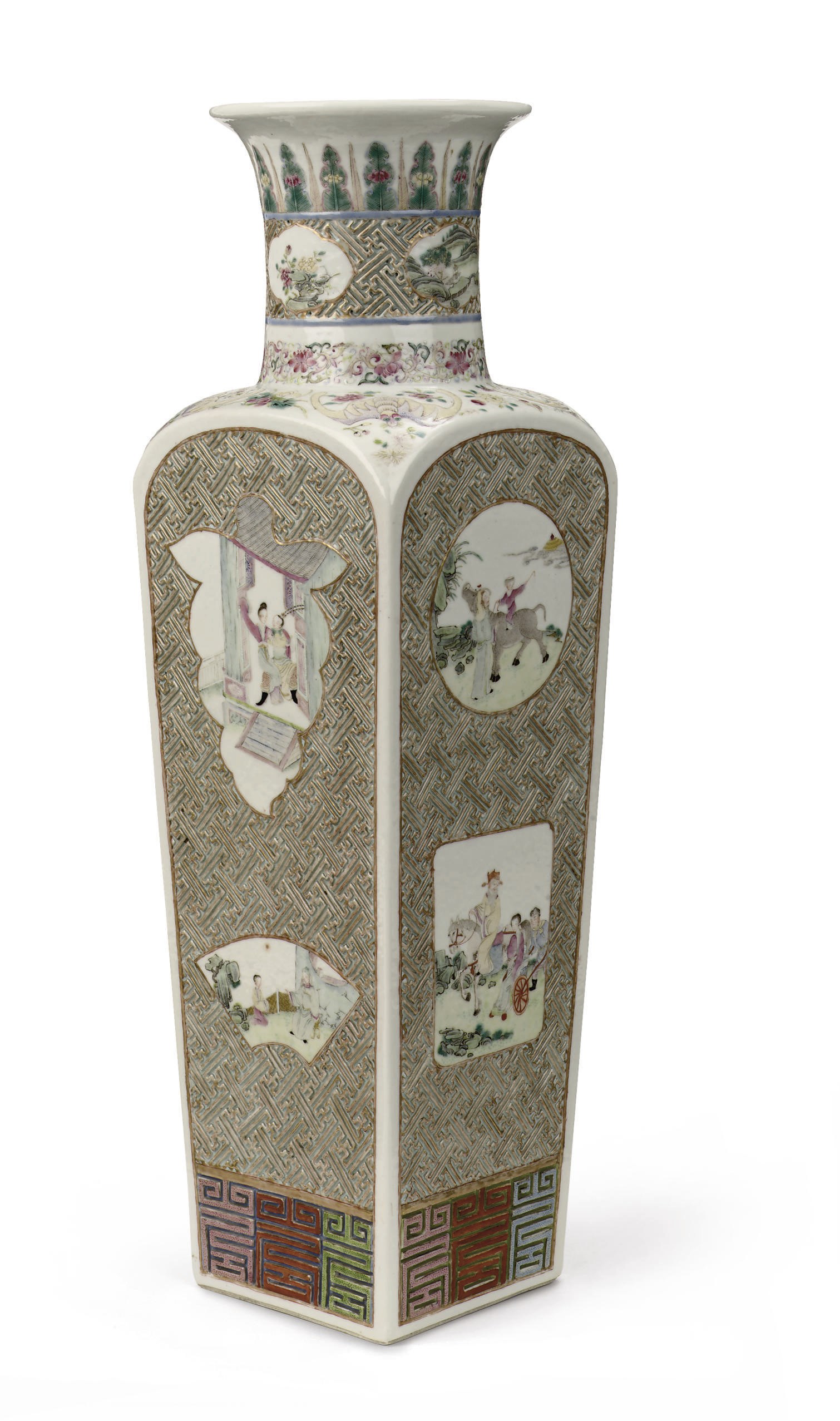 A Chinese famille rose vase