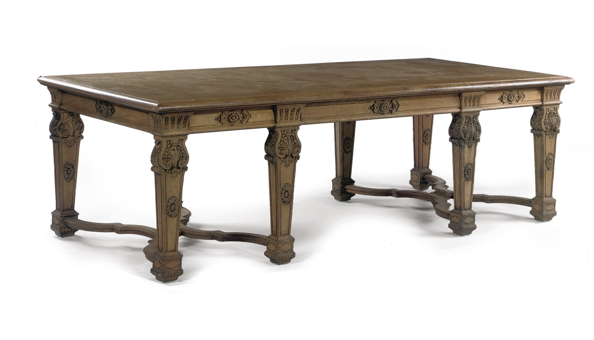 A FRENCH OAK AND FRUITWOOD CENTRE TABLE