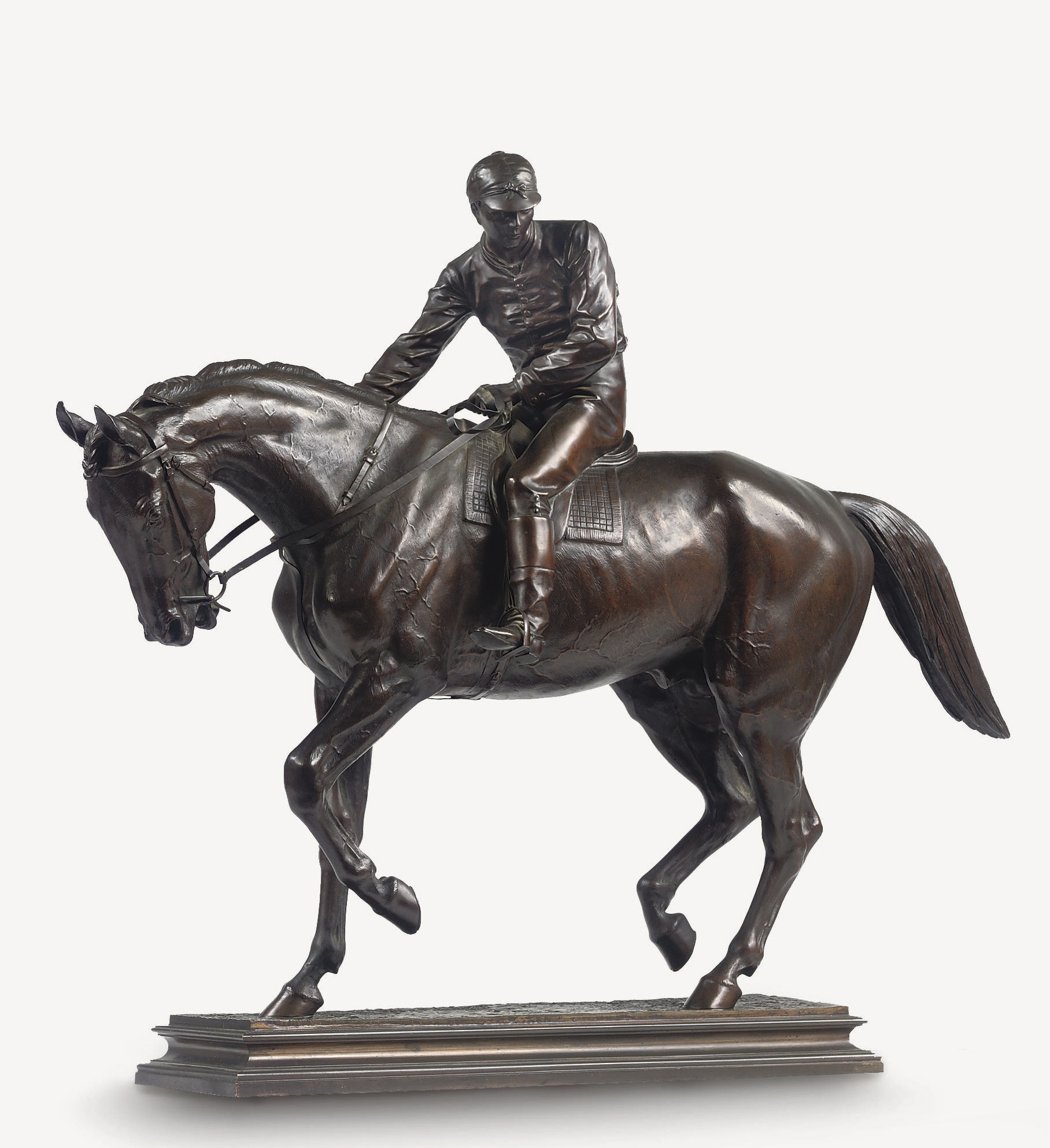 A FRENCH BRONZE GROUP ENTITLED 'LE GRAND JOCKEY'