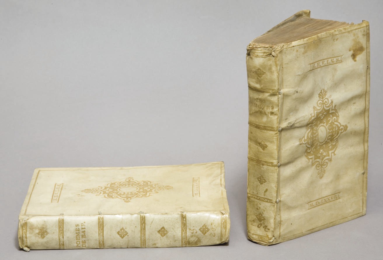 BAIF, Jean-Antoine de (1532-1589). Euvres en rimes de Ian Antoine de Baif secretaire de la chambre du roy. Paris: Lucas Beyer, 1573.