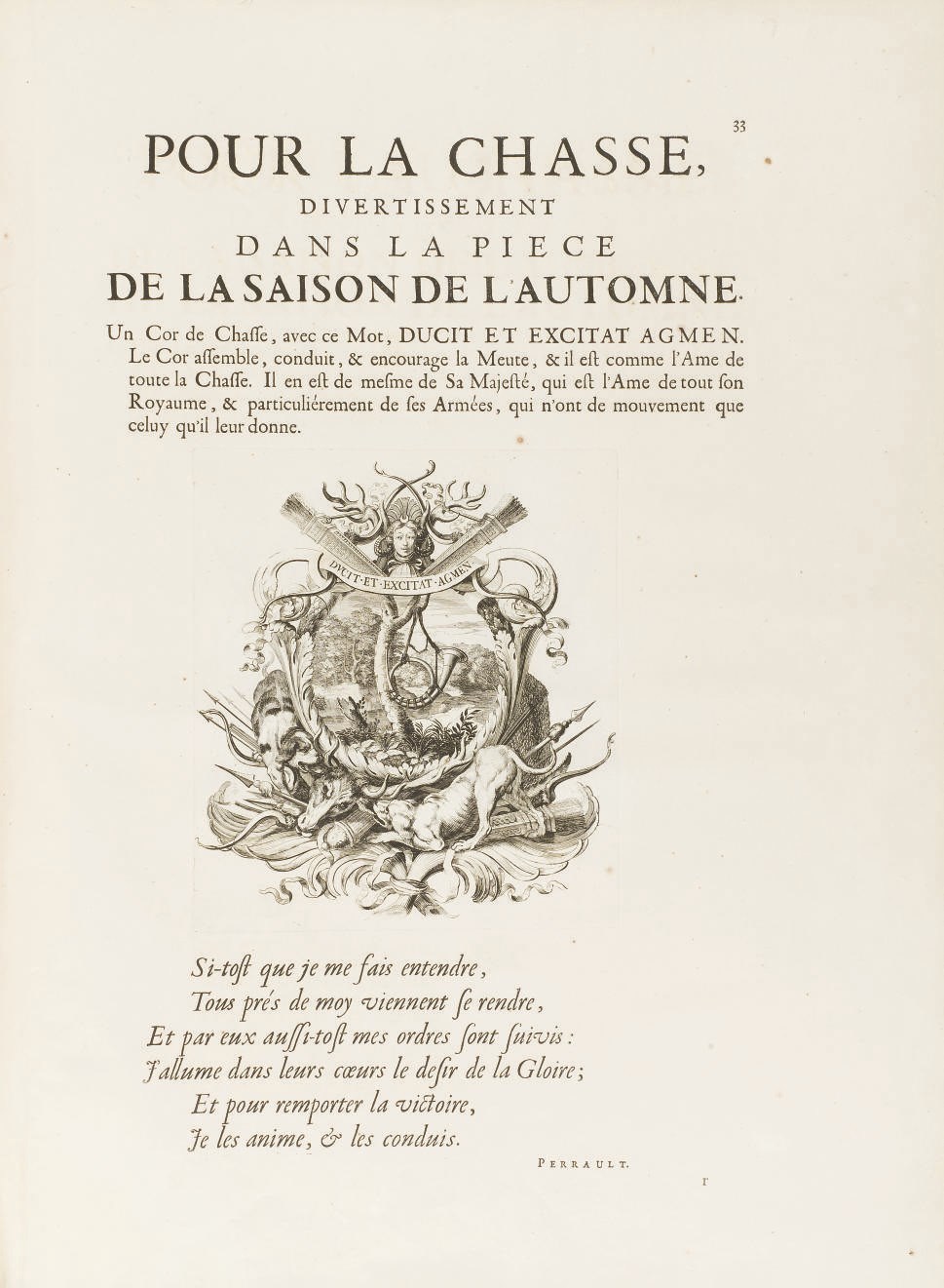 [CABINET DU ROI] -- Tapisseries du roy, ou sont representez les quatre elemens et les quatre saisons. Avec les devises qui les accompagnent, et leur explication. Paris: Sébastien Mabre-Cramoisy pour l'imprimerie royale, 1670.