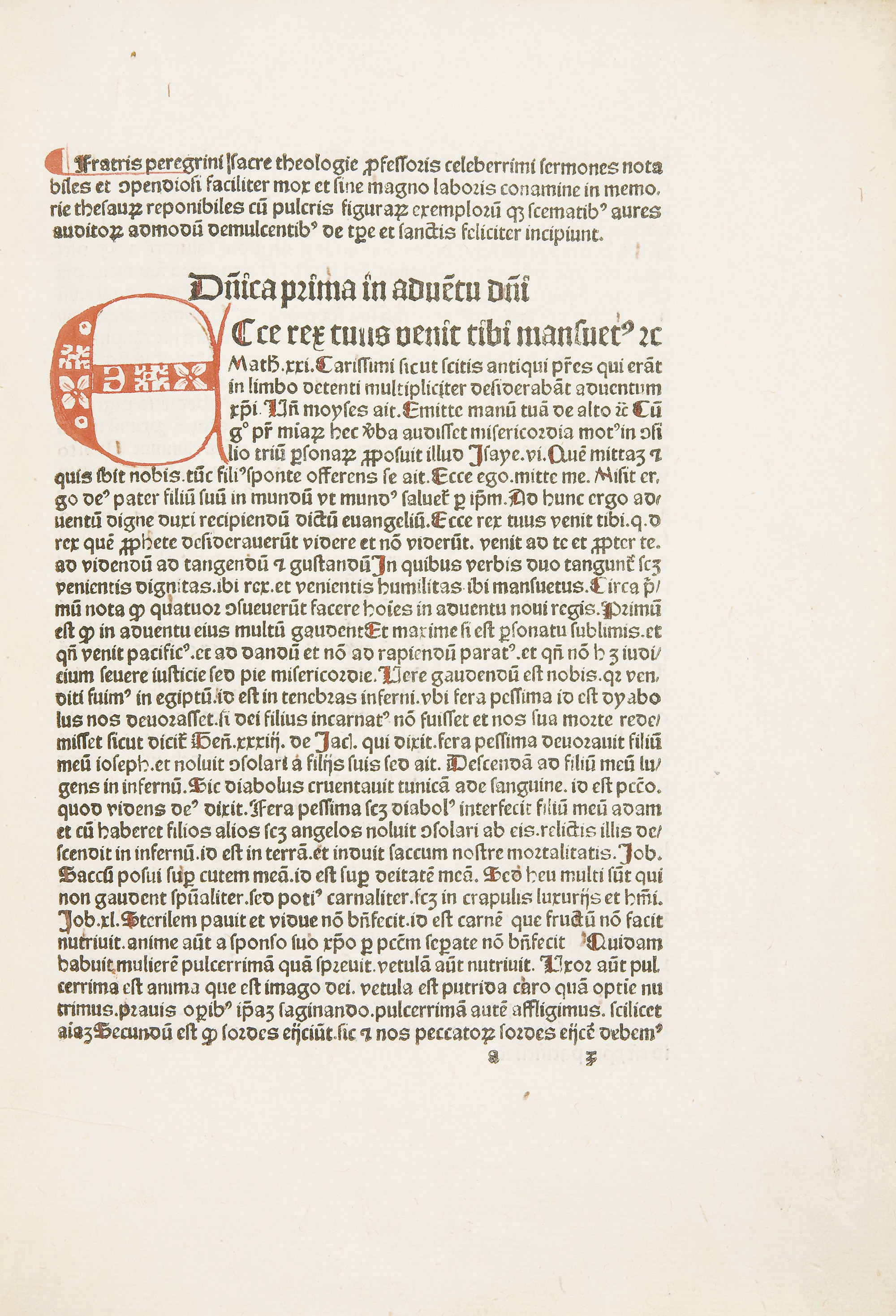 [INCUNABLE] -- PEREGRINUS. Sermones de tempore et de sanctis. Sans lieu, ni date [Cologne: Johann Koelhoff, vers 1481].