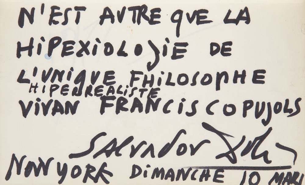 DALI, Salvador (1904-1989). [Moïse et le monothéisme.] Manuscrit autographe signé et daté "New York dimanche 10 mars 1971". 20 pages in-12 (209 x 130 mm), feutre noir sur papier.