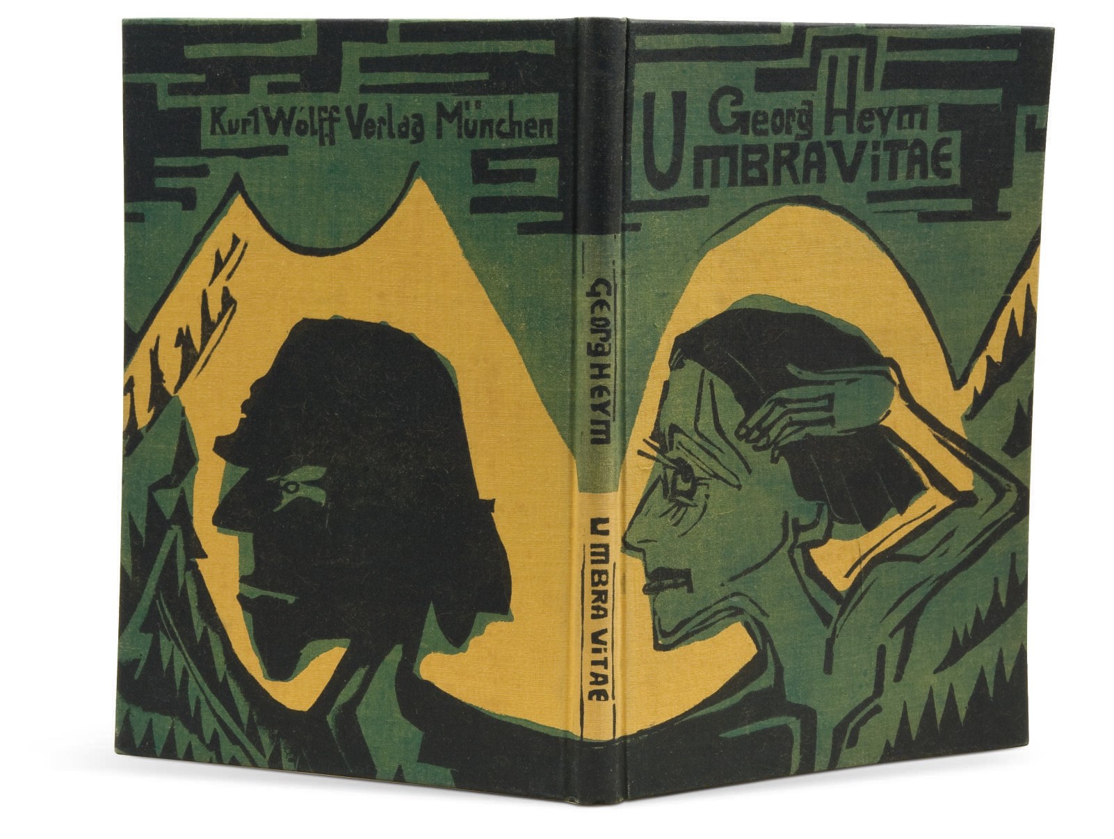 [KIRCHNER] -- HEYM, Georg (1887-1912). Umbra vitae. Nachgelassene Gedichte. Mit 47 Originalholzschnitten von Ernst Ludwig Kirchner. Munich: Kurt Wolf Verlag, 1924.