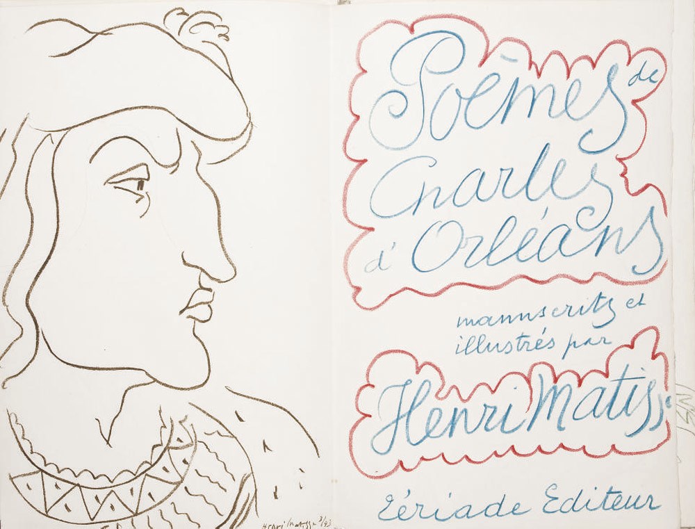 [MATISSE] -- ORLÉANS, Charles d' (1394-1465). Poèmes. Manuscrits et illustrés par Henri Matisse. Paris: Tériade, 25 février 1950.