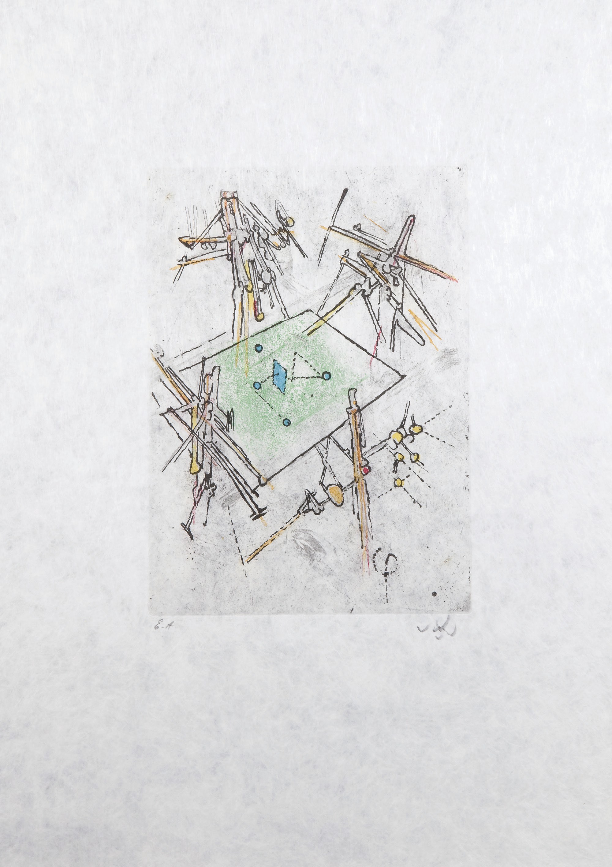 [MATTA] -- MICHAUX, Henri (1899-1984). Droites libérés. Poème de Henri Michaux sur quatorze gravures de Sebastian Matta. Paris: Éditions Georges Visat, 1971.