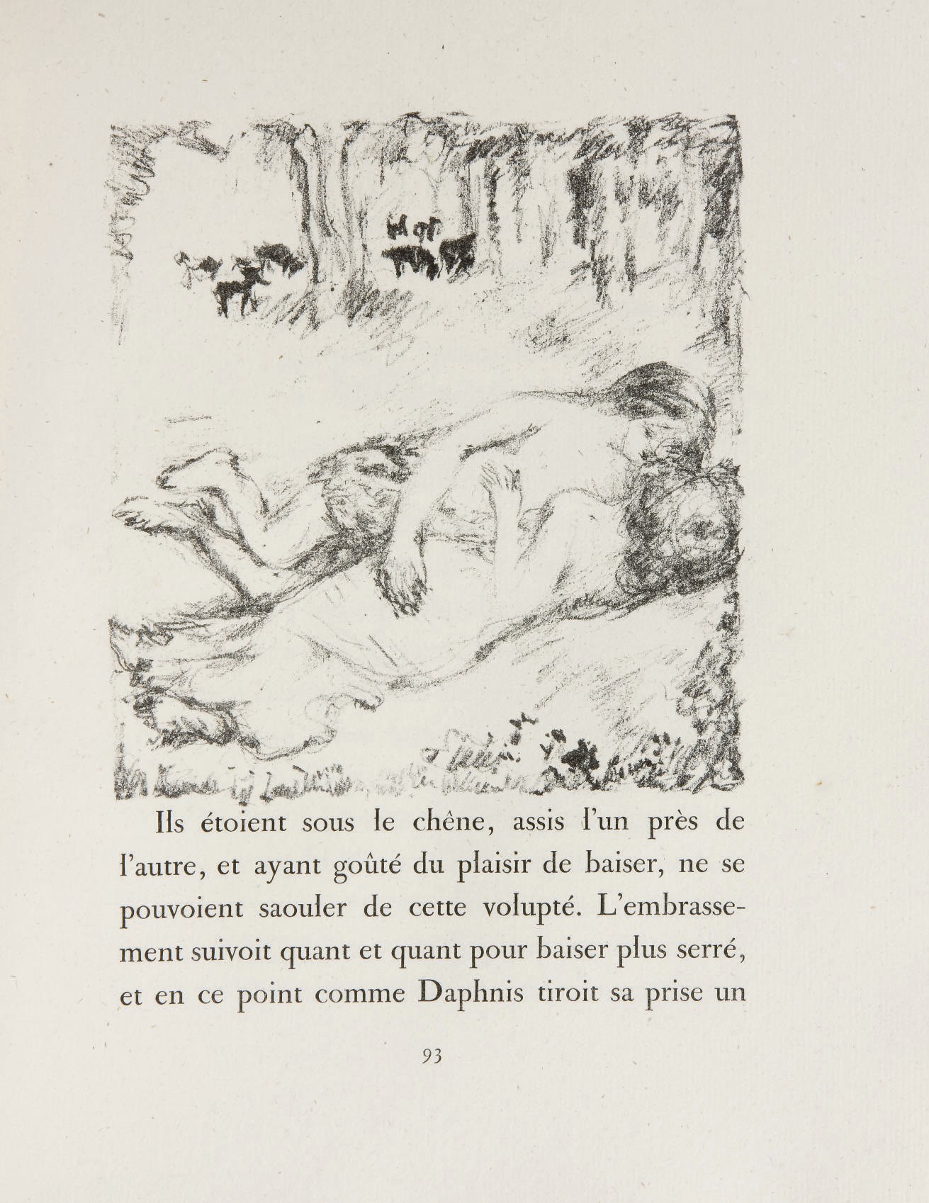 [BONNARD] -- LONGUS (actif à la fin du IIe siècle et au début du IIIe siècle). Les Pastorales de Longus ou Daphnis et Chloé. Traduction de Messire Amyot en son vivant évêque d'Auxerre et grand aumônier de France. Revue et corrigée, complétée de nouveau refaite en grande partie par Paul-Louis Courier. Lithographies originales de P. Bonnard. Paris: Ambroise Vollard, 31 octobre 1902.