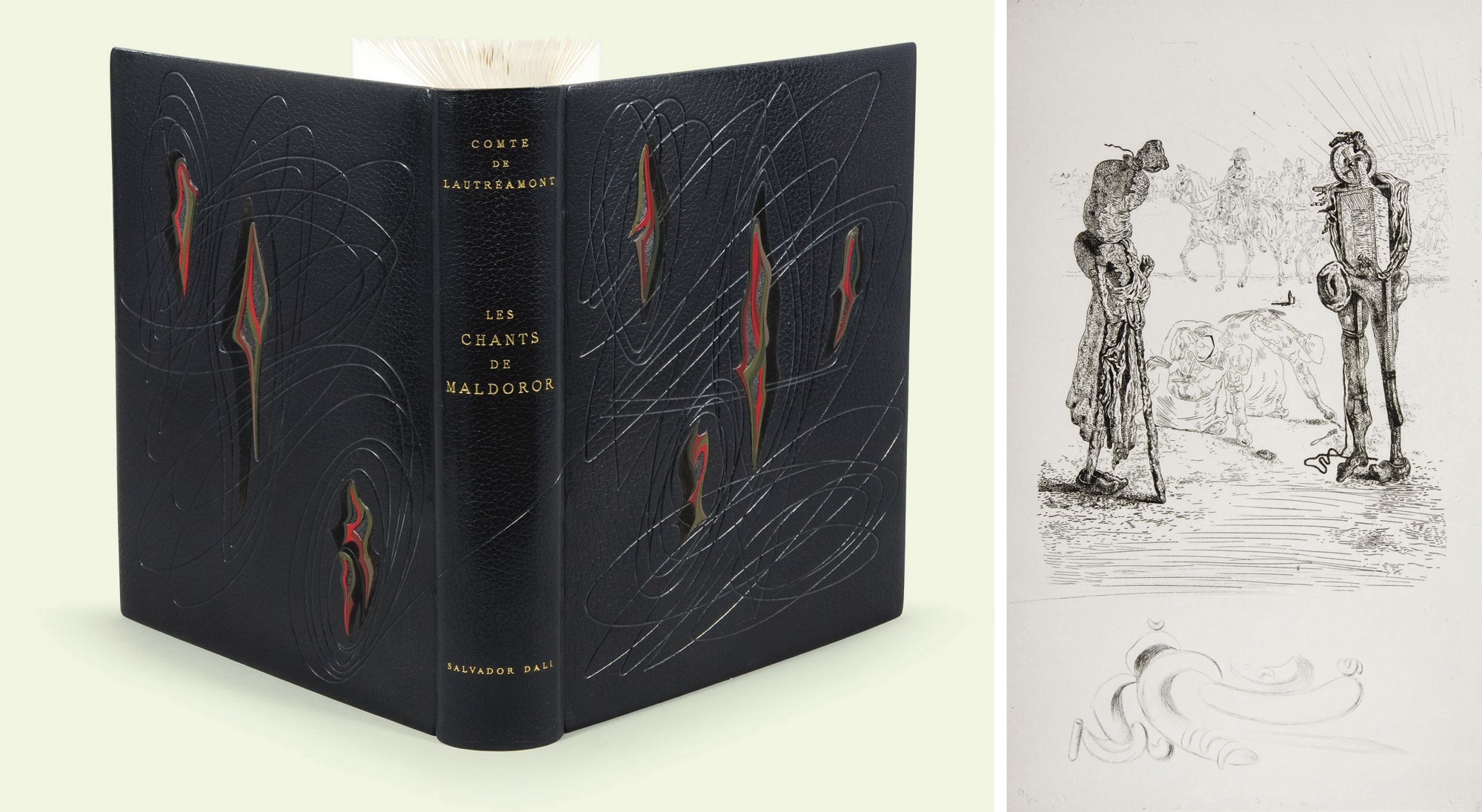 [DALI] -- LAUTRÉAMONT, comte de (1846-1870). Les Chants de Maldoror. Eaux fortes originales de Salvador Dali. Paris: Albert Skira, 1934.