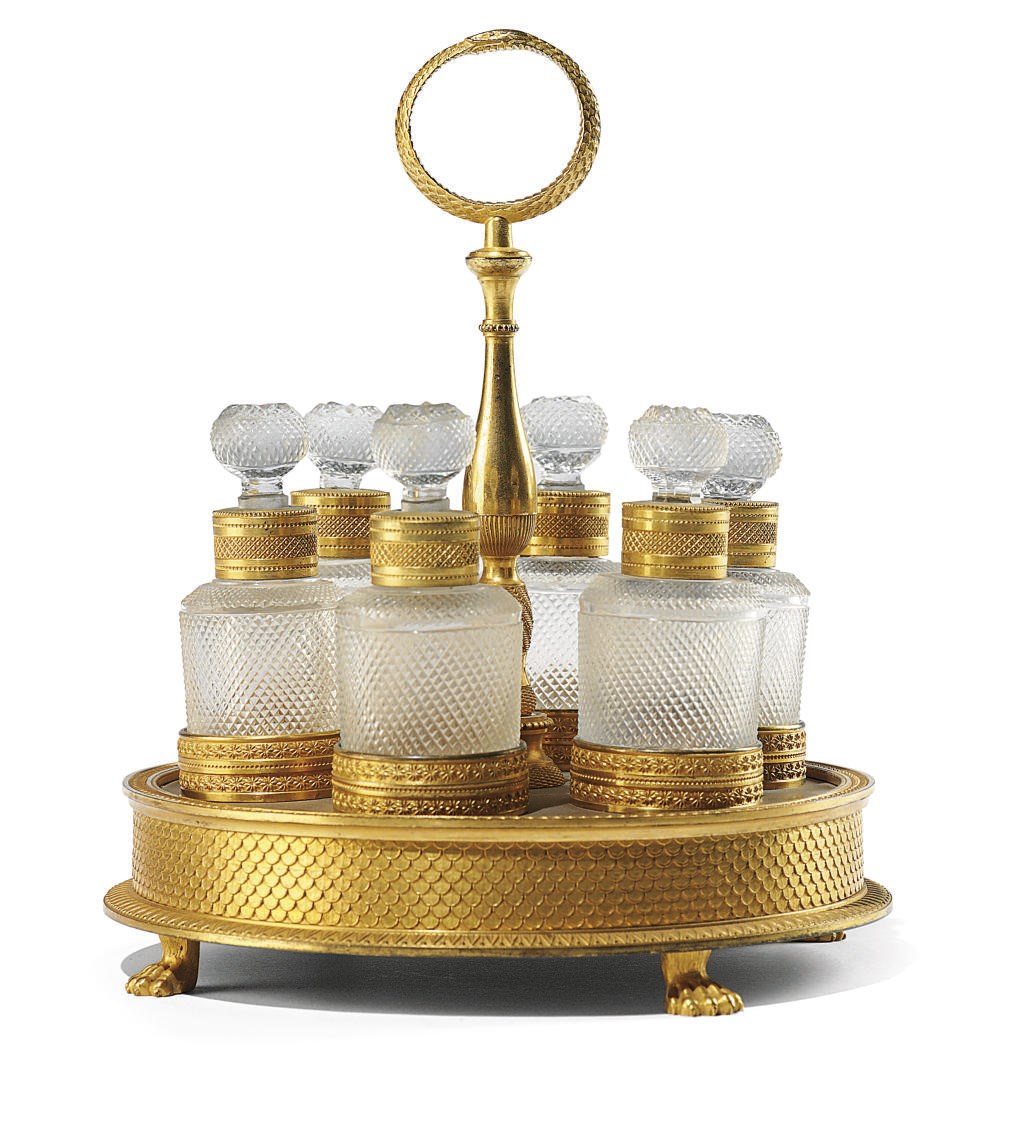 AN EMPIRE ORMOLU AND CUT-CRYSTAL PORTE-PARFUM