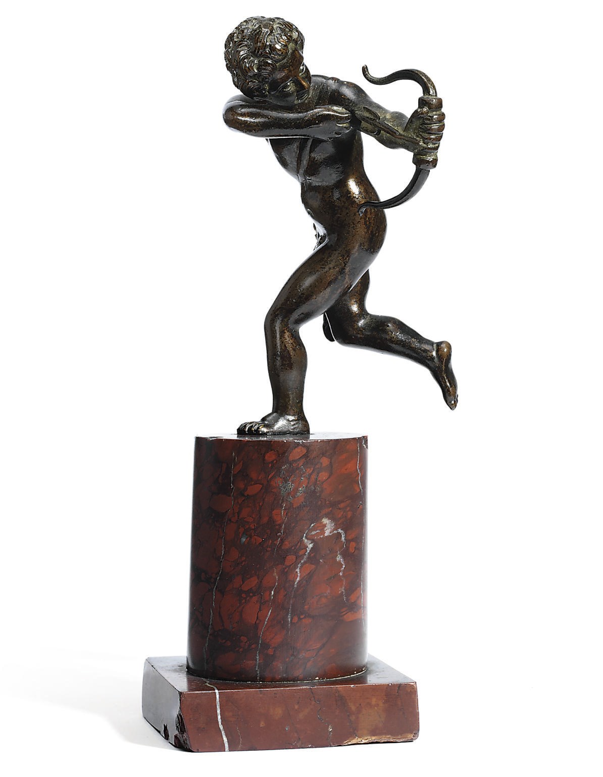 A BRONZE FIGURE OF CUPID