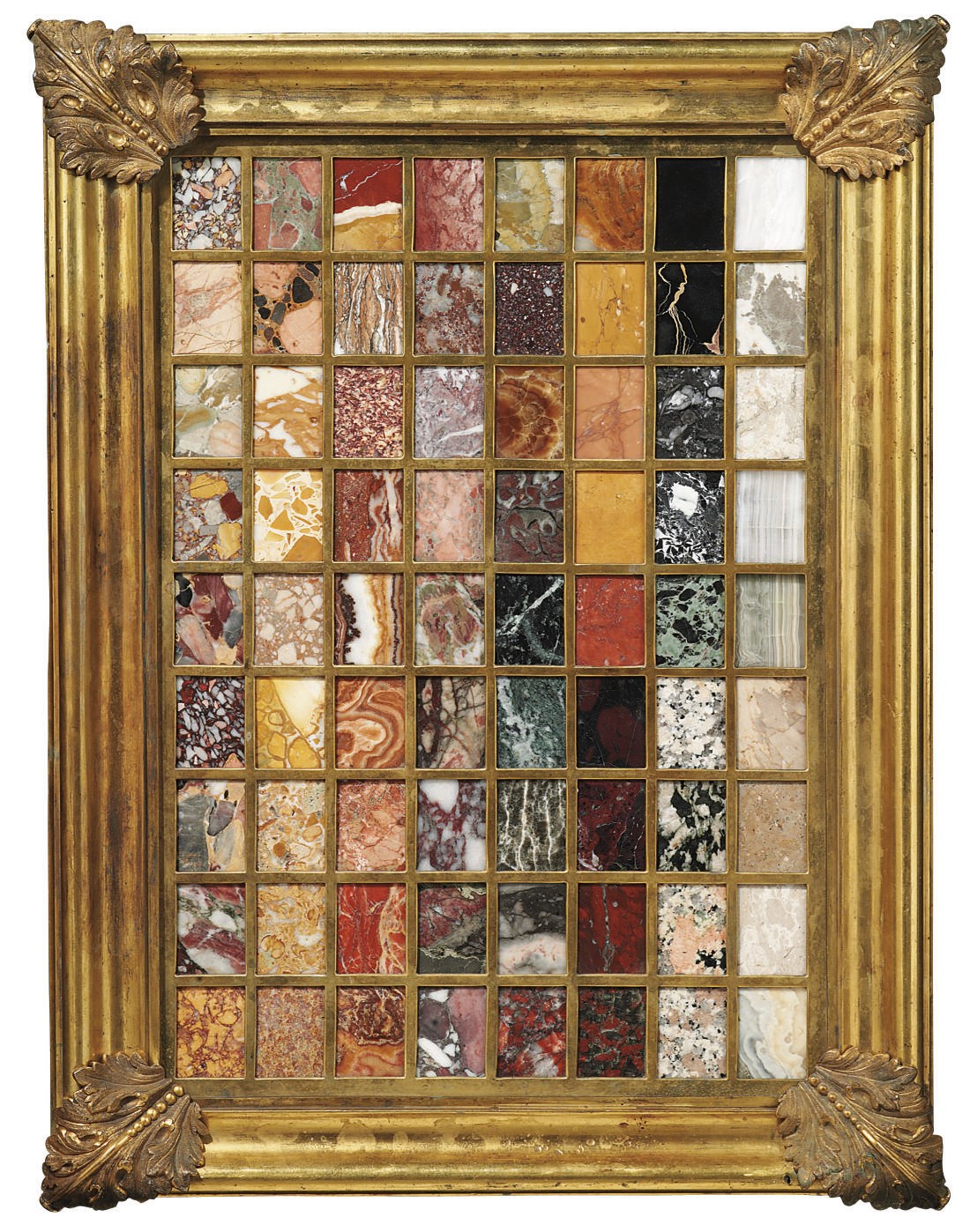 AN ITALIAN ORMOLU AND SPECIMEN MARBLE PANEL