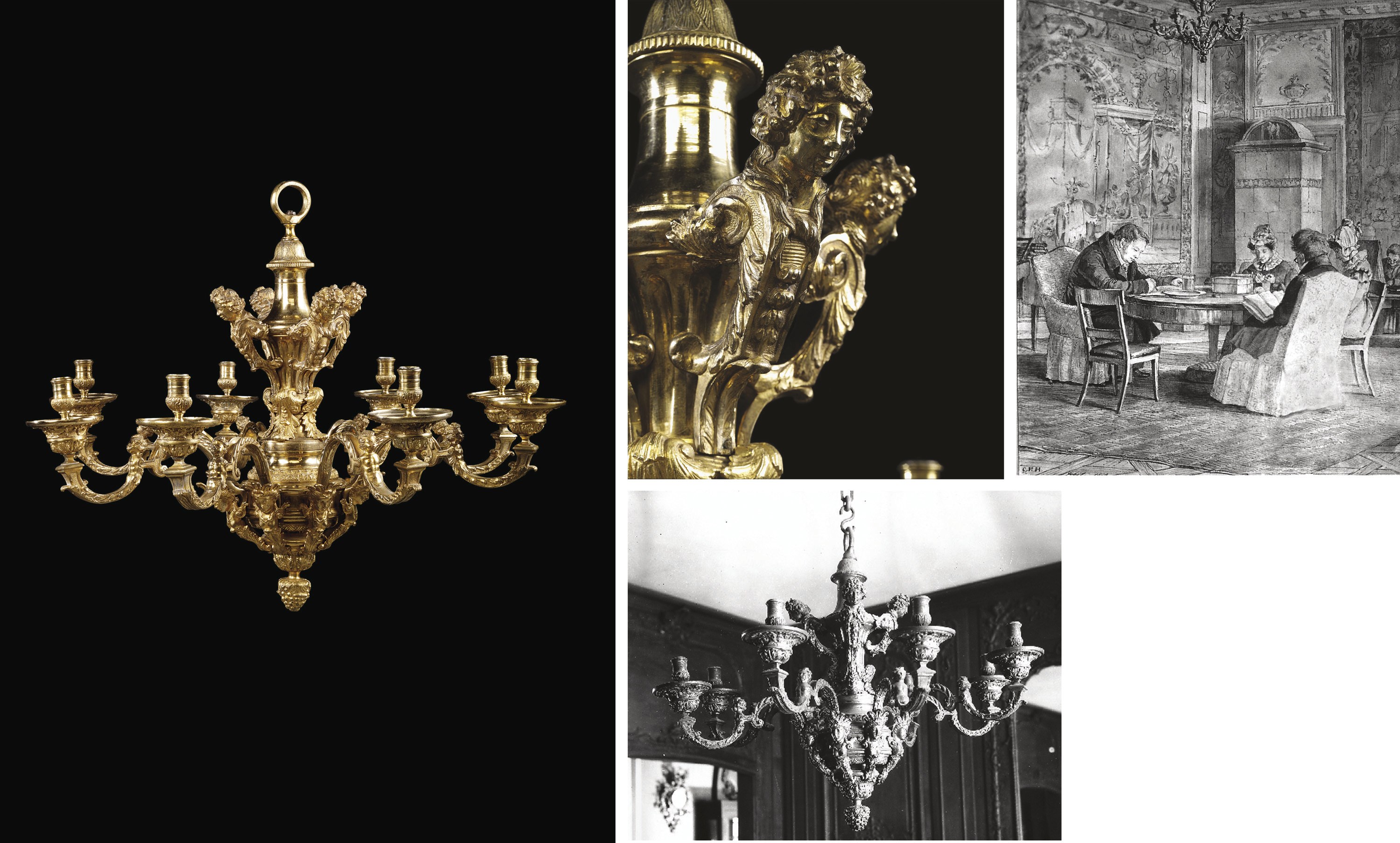 A LOUIS XIV ORMOLU EIGHT-LIGHT CHANDELIER
