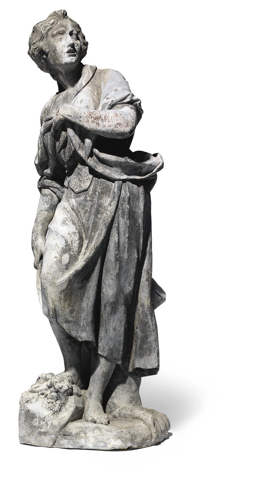 A LEAD STANDING FEMALE FIGURE