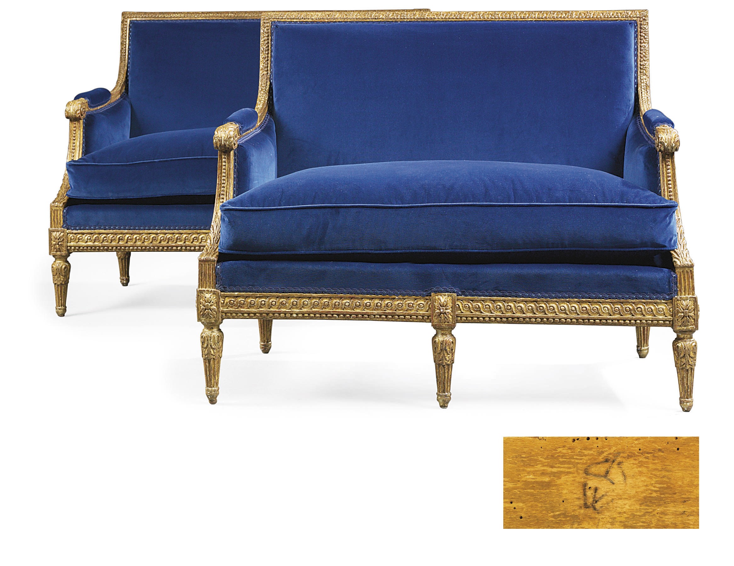 A PAIR OF LOUIS XVI GILTWOOD MARQUISES