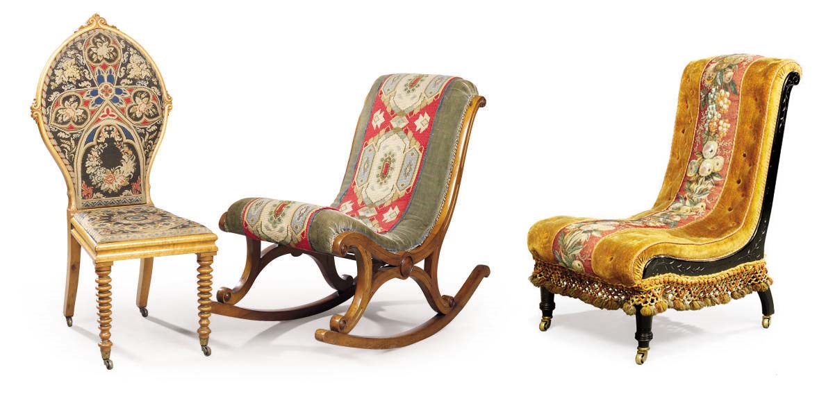 THREE MID-VICTORIAN CHAIRS
