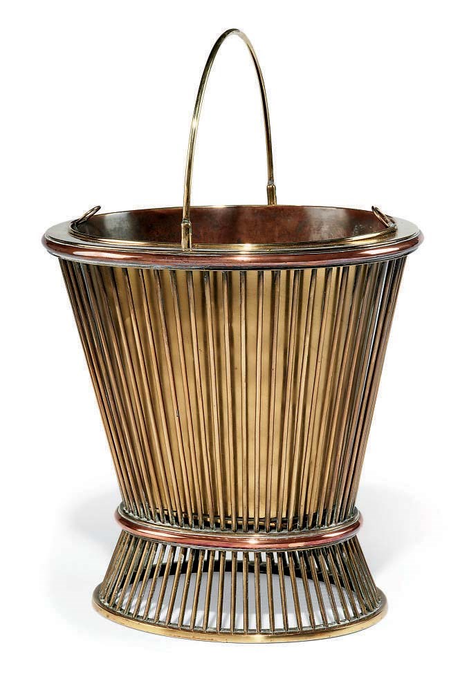 A BRASS AND COPPER BUCKET