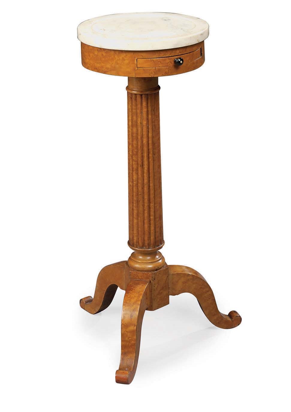 A CHARLES X BIRD'S-EYE MAPLE GUERIDON
