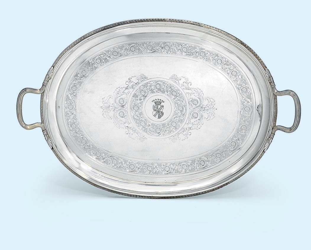 AN AUSTRIAN SILVER TRAY