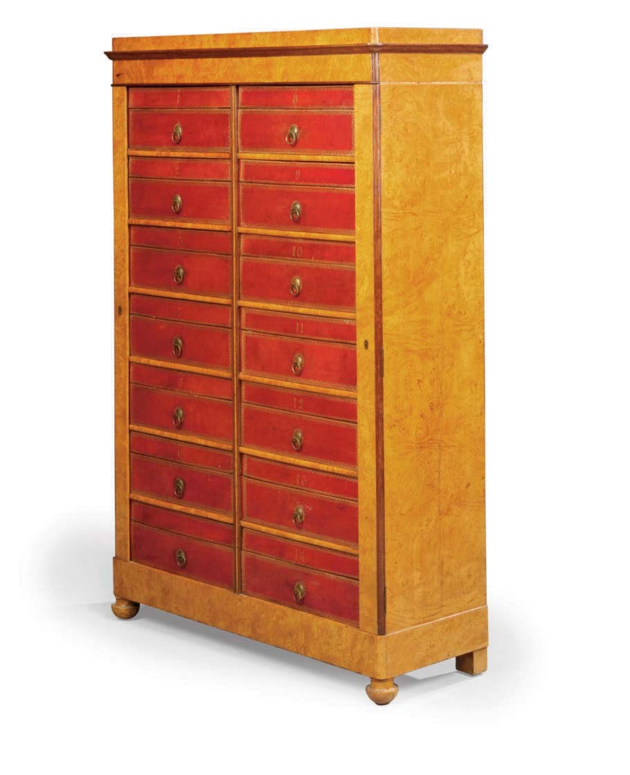 A CHARLES X ELM AND AMARANTH CARTONNIER