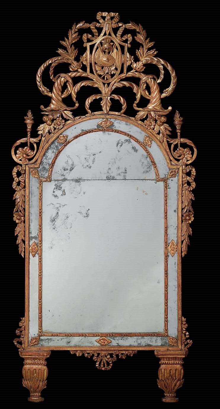 A NORTH EUROPEAN GILTWOOD MIRROR