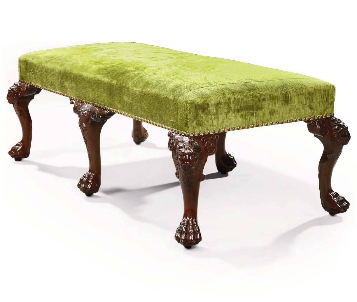 A MAHOGANY LONG STOOL
