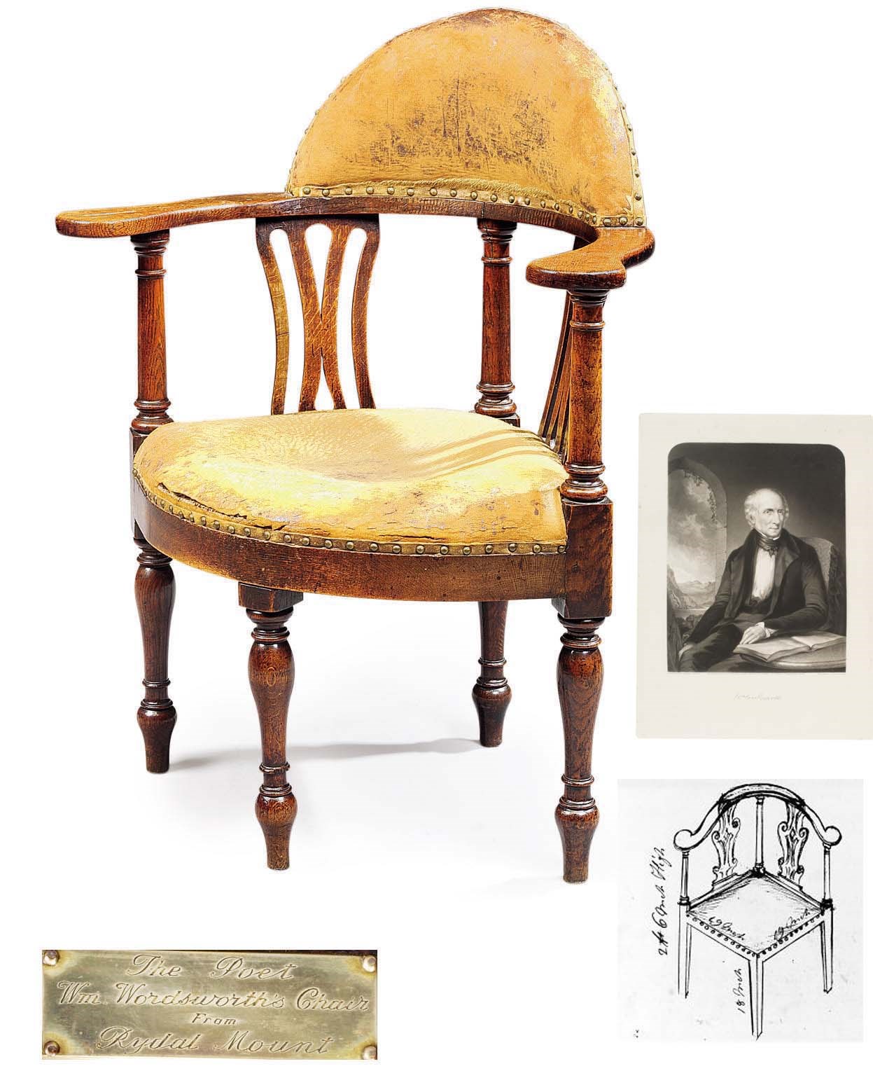 A REGENCY OAK CORNER ARMCHAIR