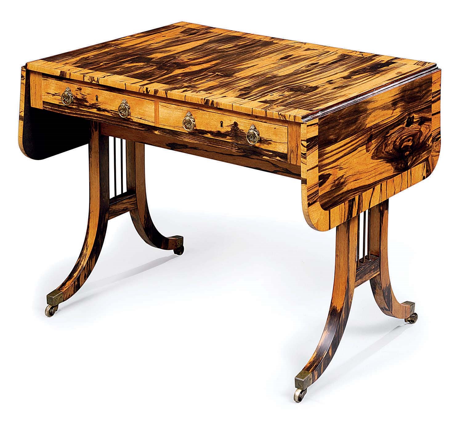 A REGENCY CALAMANDER SOFA-TABLE