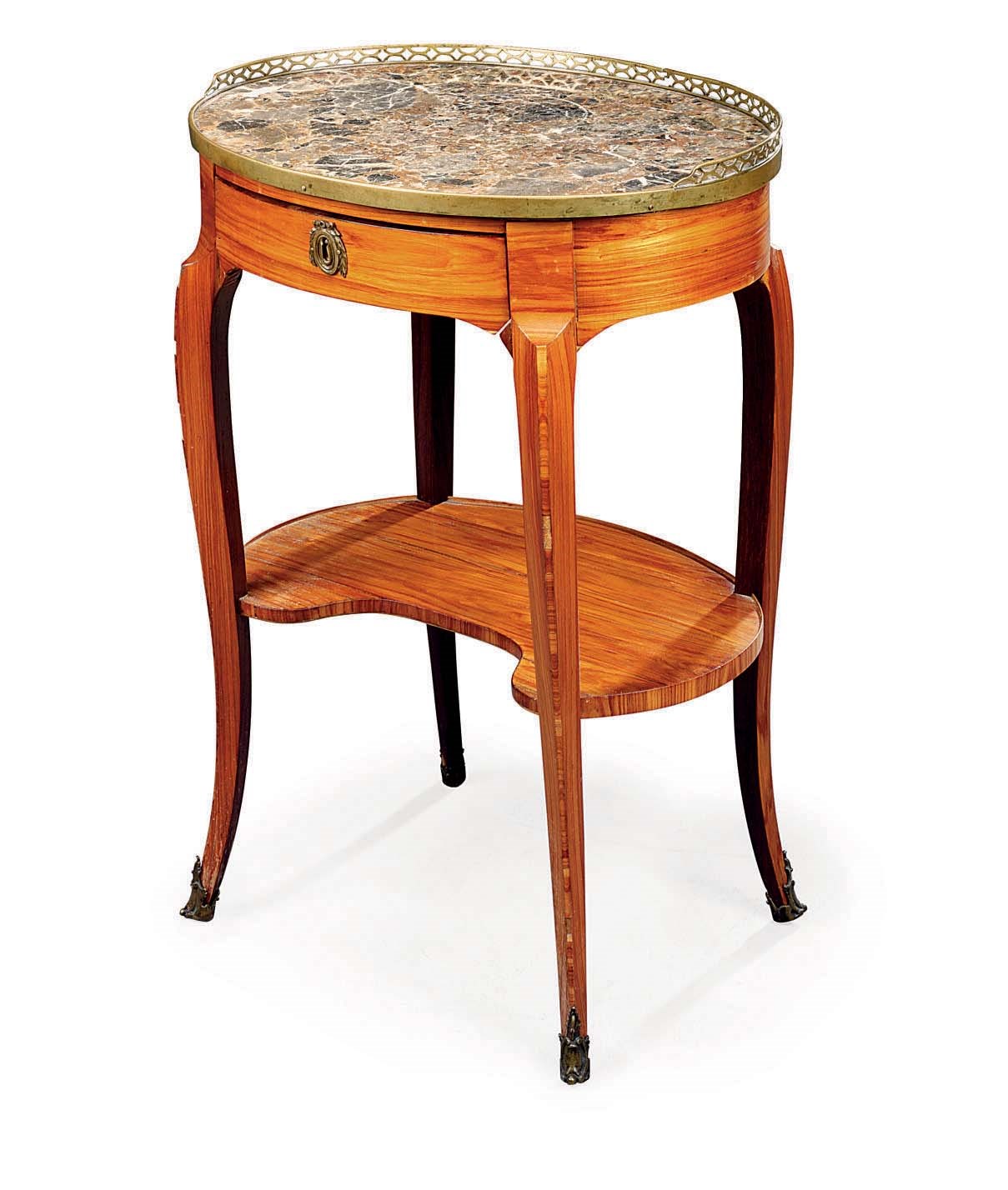 A LATE LOUIS XV ORMOLU-MOUNTED TULIPWOOD TABLE-EN-CHIFFONIERE