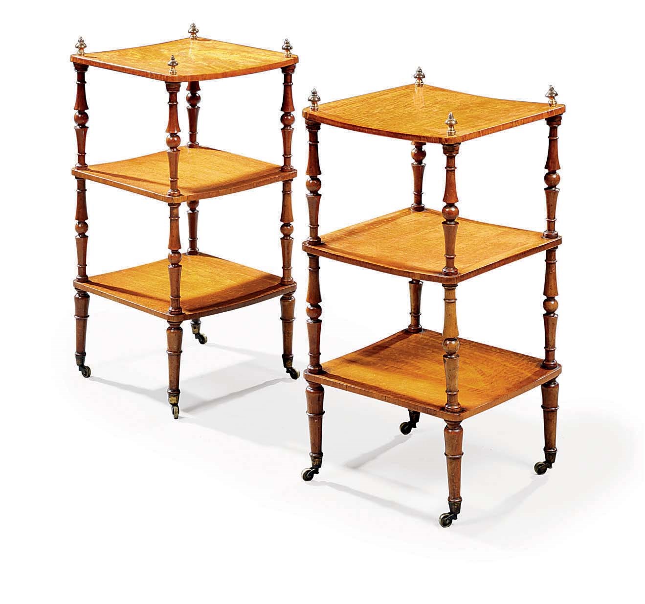 A PAIR OF GEORGE IV BIRCH ETAGERES