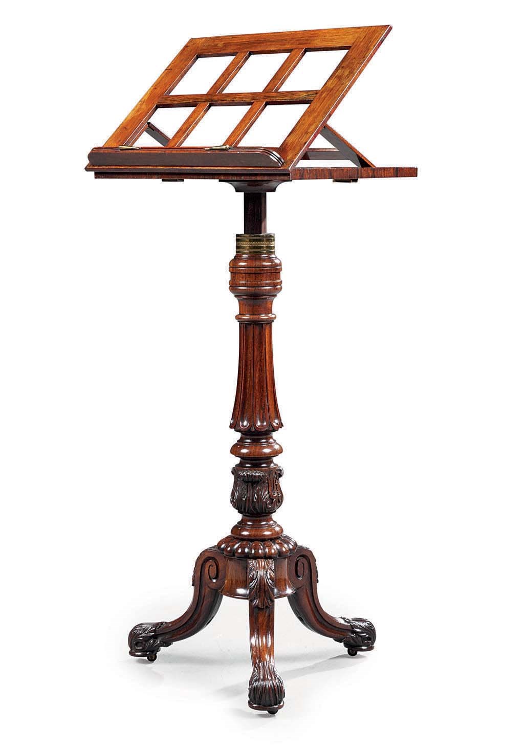 A GEORGE IV ROSEWOOD MUSIC STAND