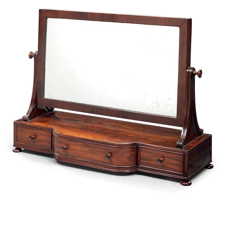 A REGENCY MAHOGANY DRESSING-MIRROR