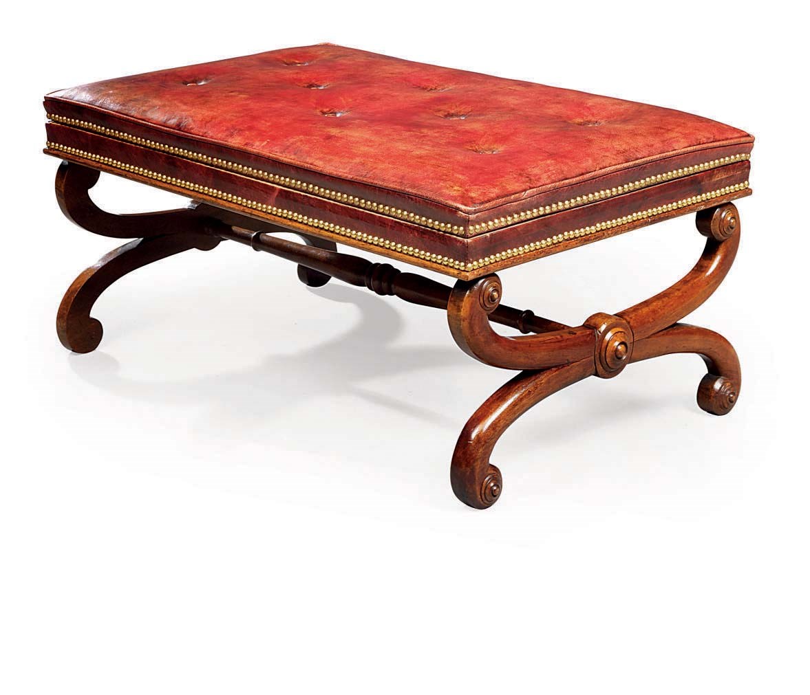 AN EARLY VICTORIAN WALNUT STOOL