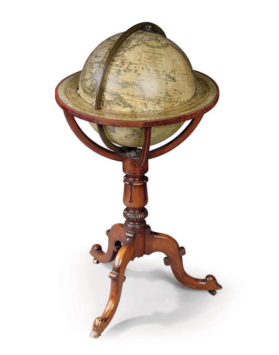 AN EARLY VICTORIAN 12 INCH TERRESTRIAL GLOBE