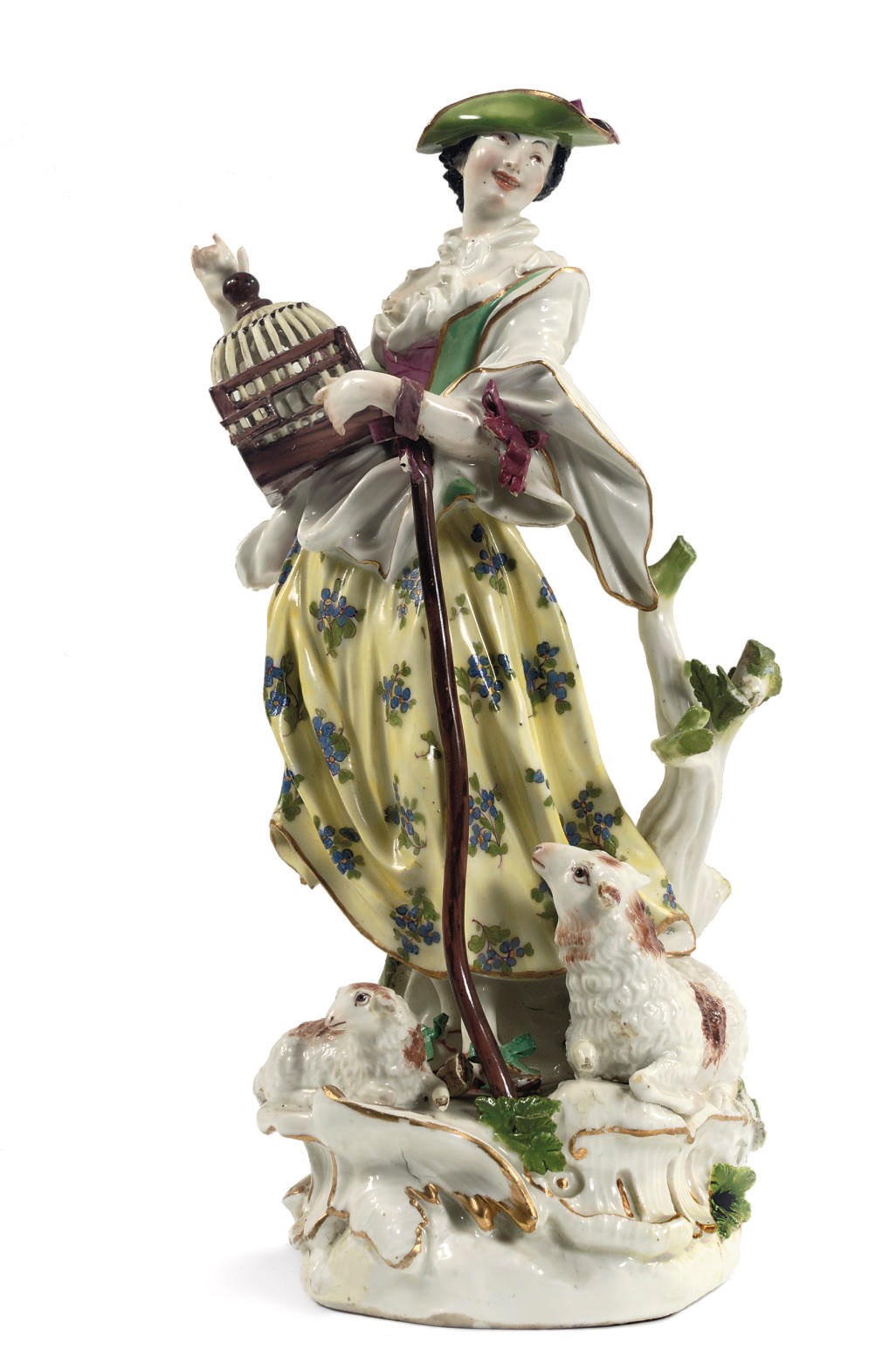A Meissen porcelain figure of a shepherdess