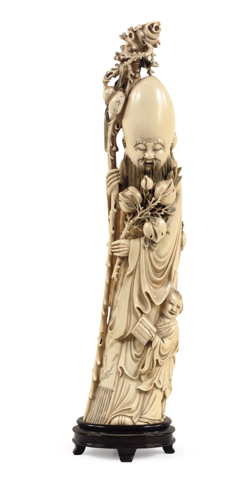 A Chinese ivory figure of Shoulao